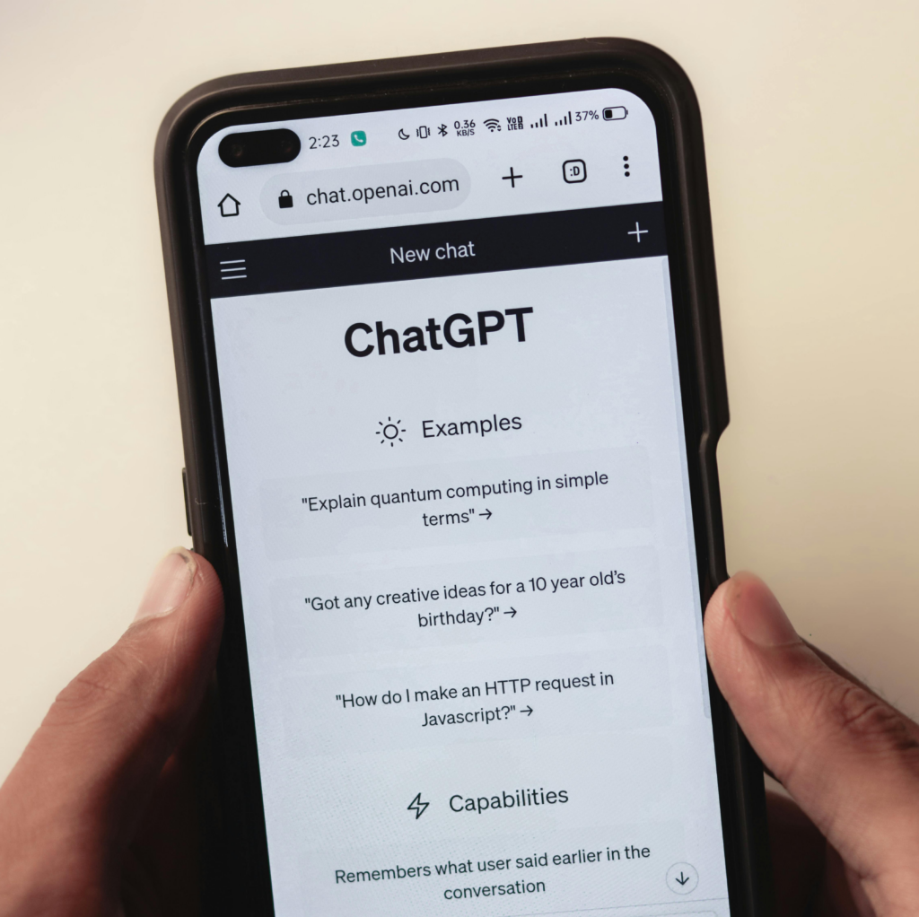ChatGPT op een mobielscherm